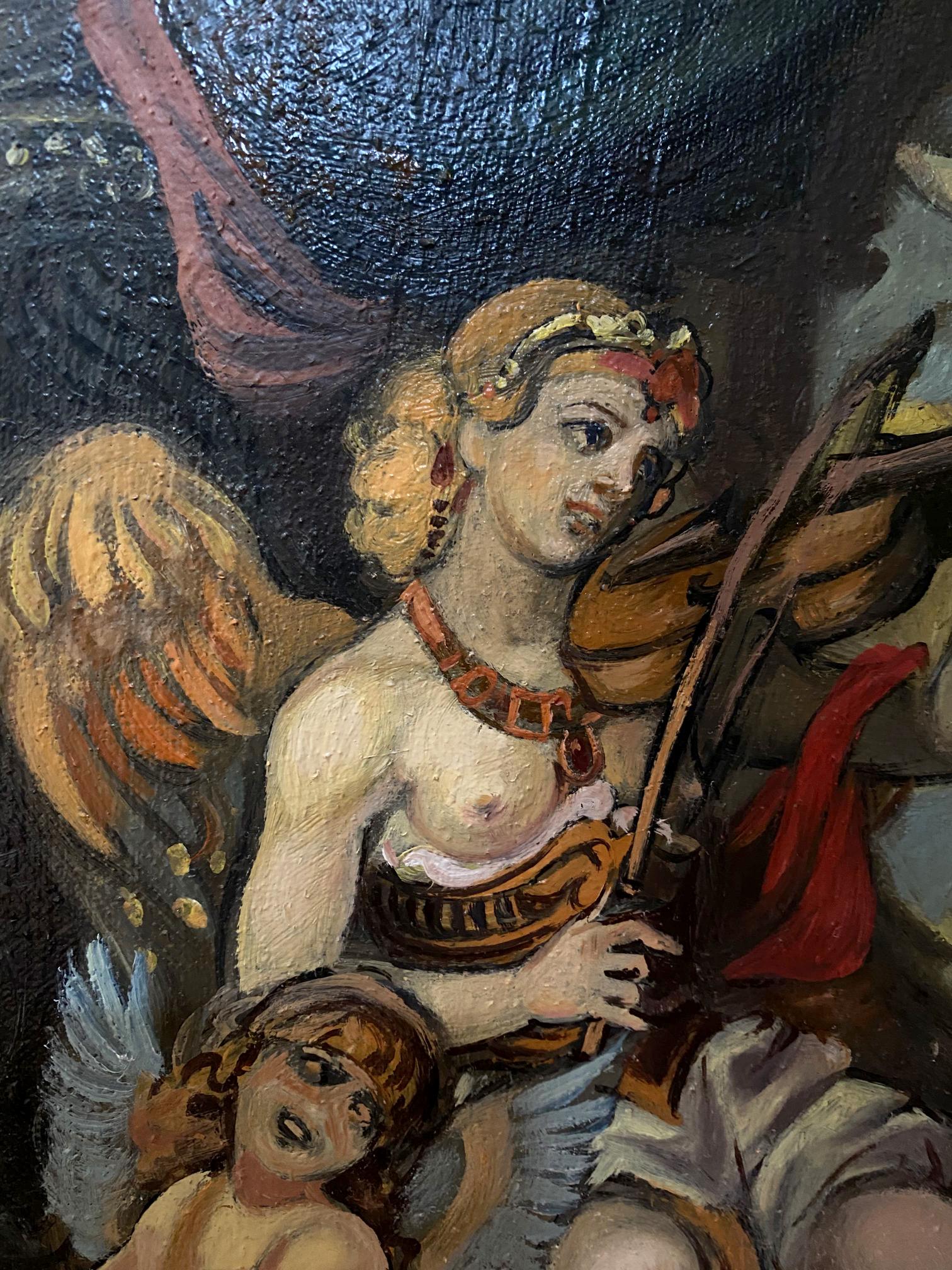 Oil painting by Litvinov Oleg Arkad’yevich of angel with bow