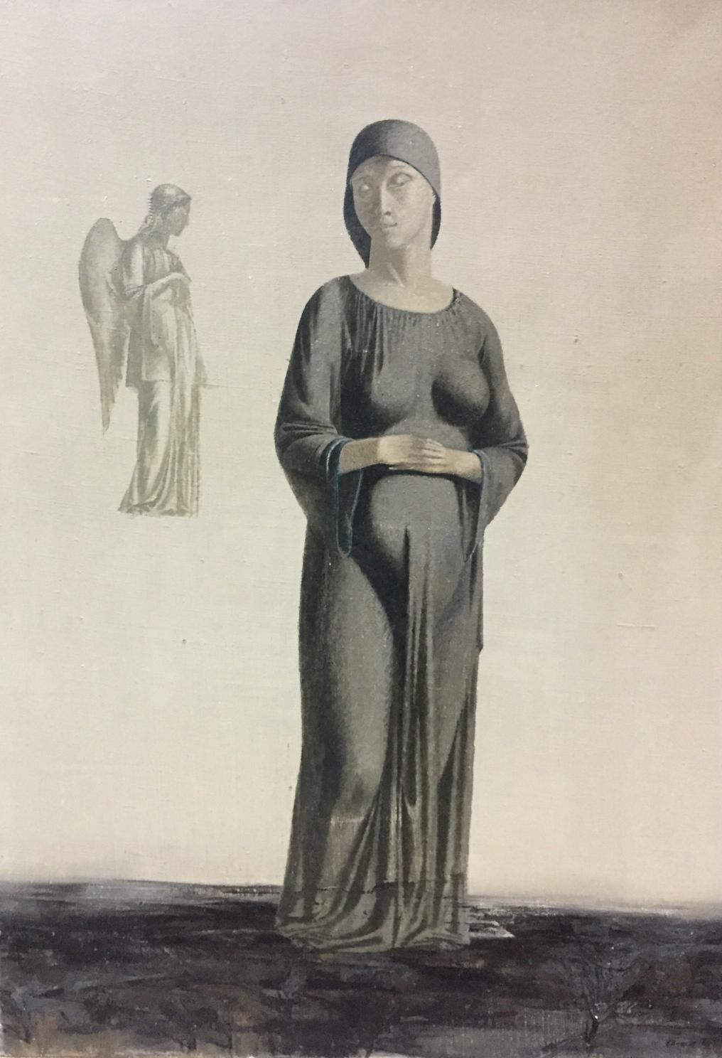Monochrome sketch of pregnant woman in robe by Alexey Fedorovich Vlasov