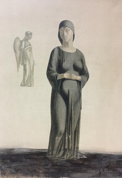 Monochrome sketch of pregnant woman in robe by Alexey Fedorovich Vlasov