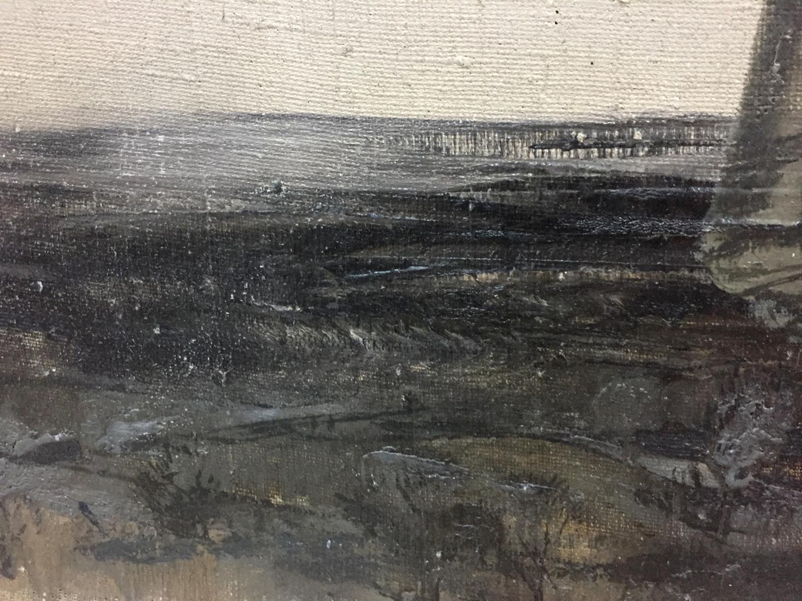 Textured moody coastal oil painting Expectation by Alexey Fedorovich Vlasov