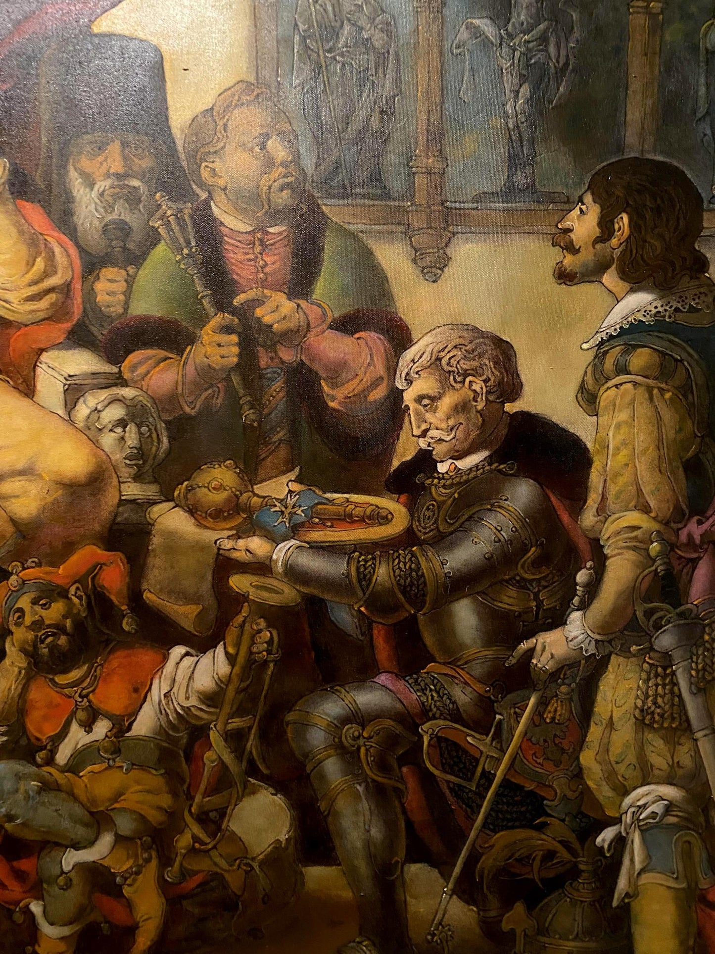 Oil painting by Litvinov Oleg Arkad’yevich: men in armor at table, Chigirin