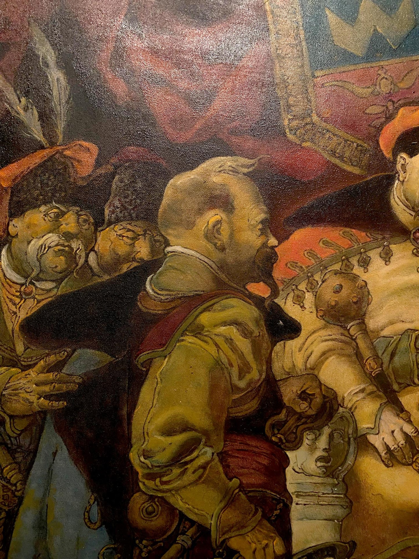 Detailed oil painting fragment of man in Chigirin by Litvinov Oleg Arkad’yevich