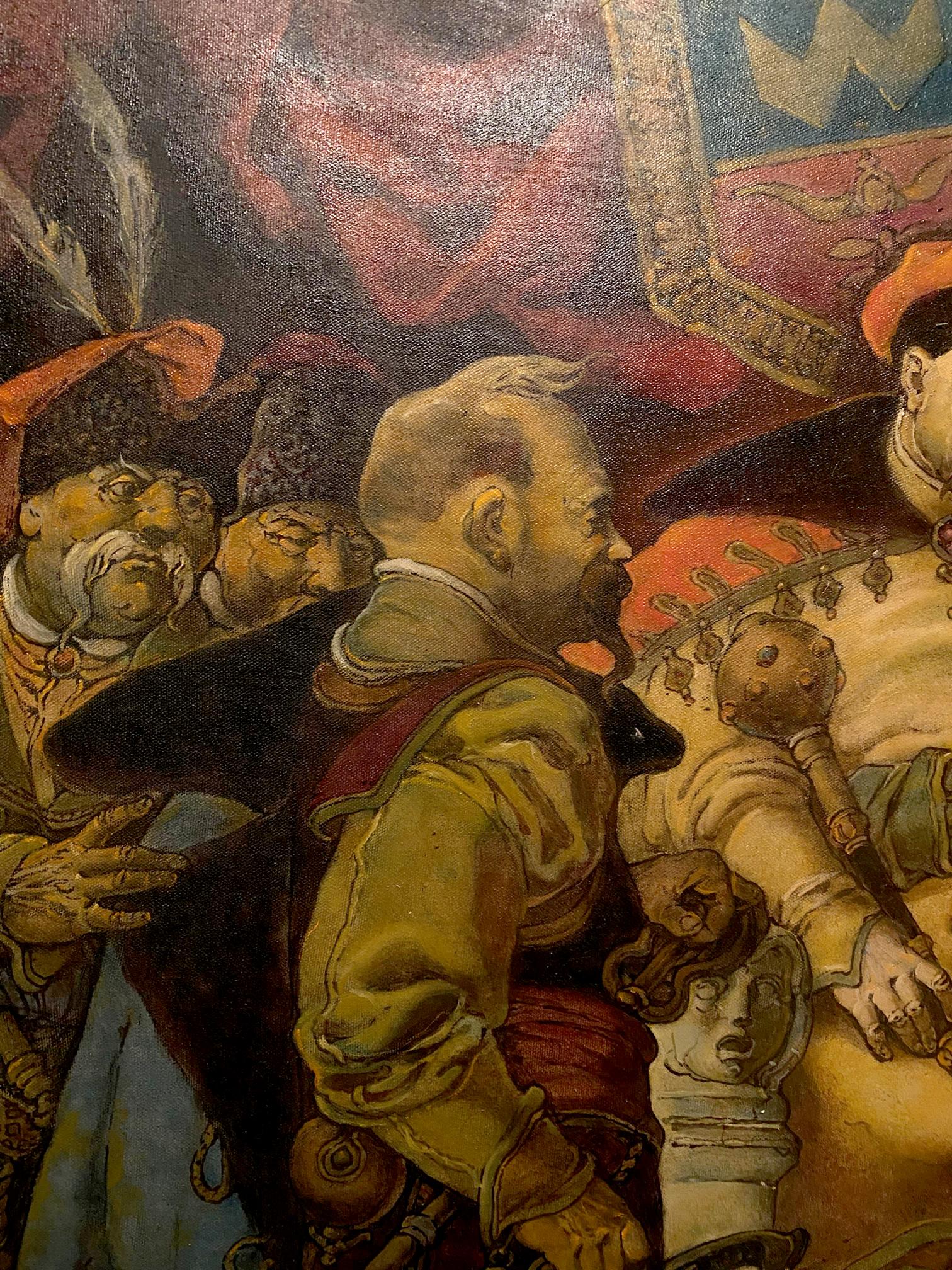 Detailed oil painting fragment of man in Chigirin by Litvinov Oleg Arkad’yevich
