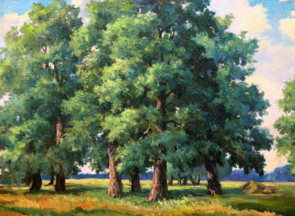 Oil painting of lush oak tree by Nepiypivo Vasily Ignatievich