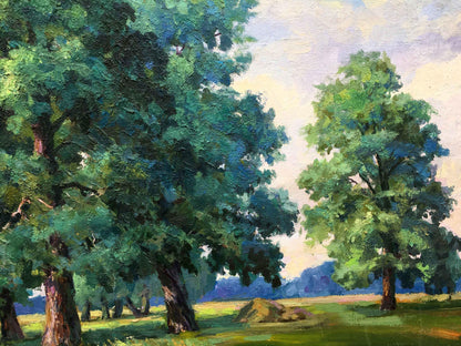 Oil painting of lush green trees by Nepiypivo Vasily Ignatievich