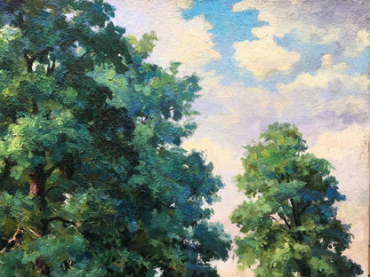 Oil painting of lush green trees by Nepiypivo Vasily Ignatievich