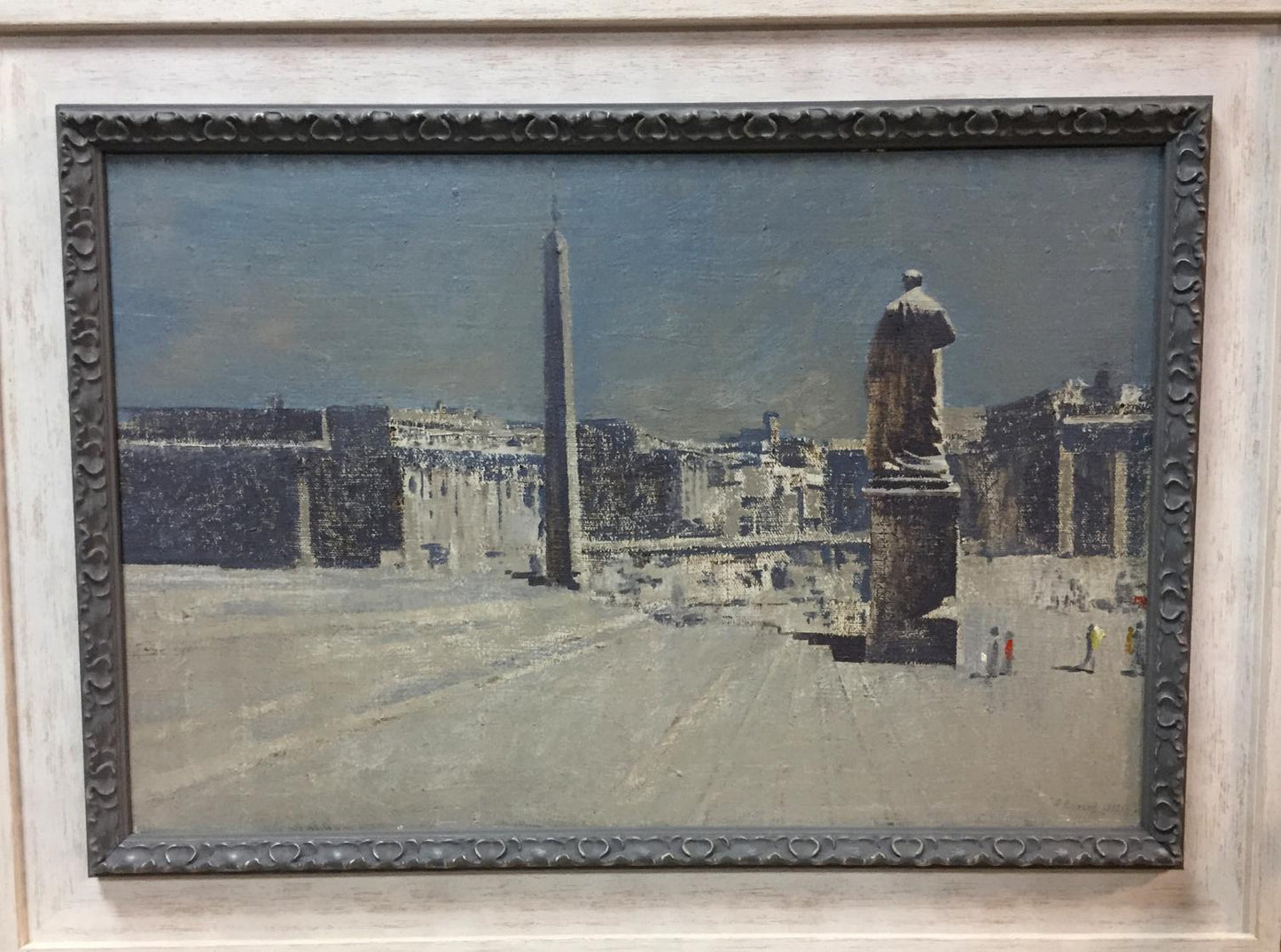 Oil painting of ancient Rome by Alexey Fedorovich Vlasov in ornate frame