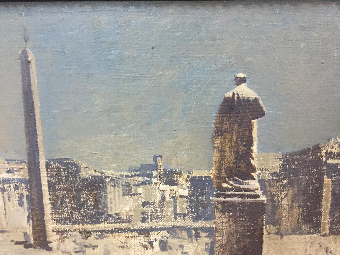 Oil painting of weathered Roman statue by Alexey Fedorovich Vlasov