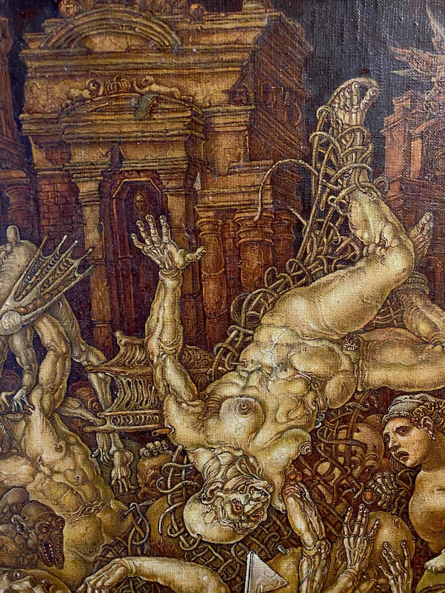 Oil painting The celebration of death is underway by Oleg Litvinov