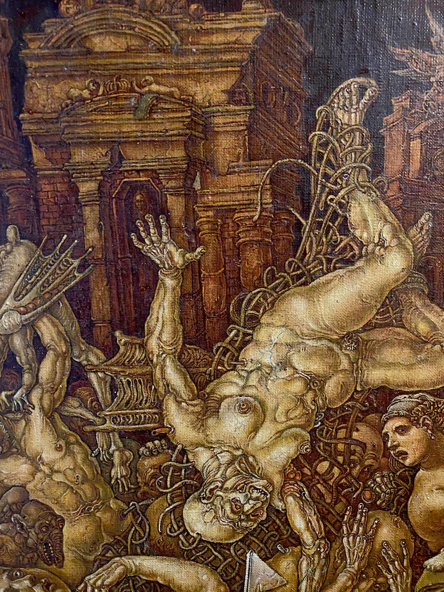 Oil painting The celebration of death is underway by Oleg Litvinov