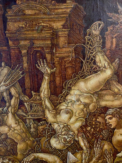 Oil painting The celebration of death is underway by Oleg Litvinov