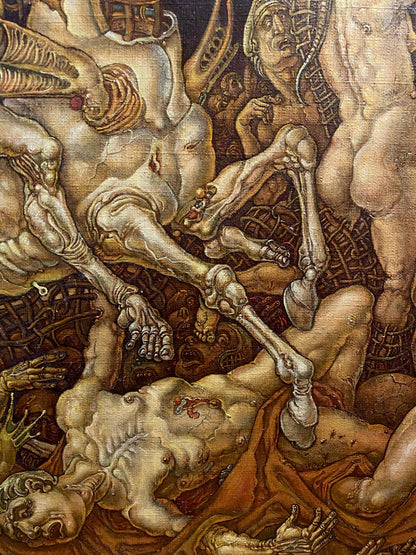 Detailed oil painting The Triumph of Death Has Come by Oleg Litvinov