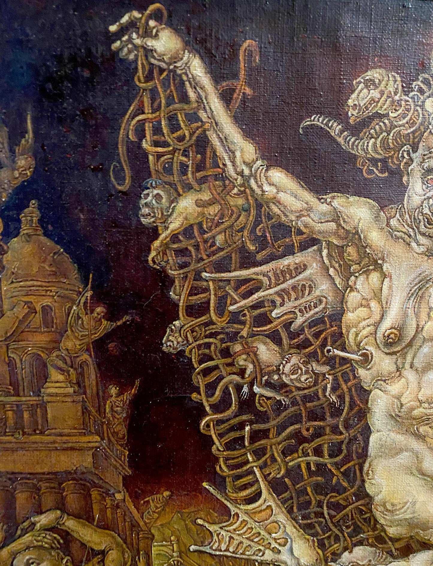 Surreal oil painting The Triumph of Death Has Come by Oleg Litvinov