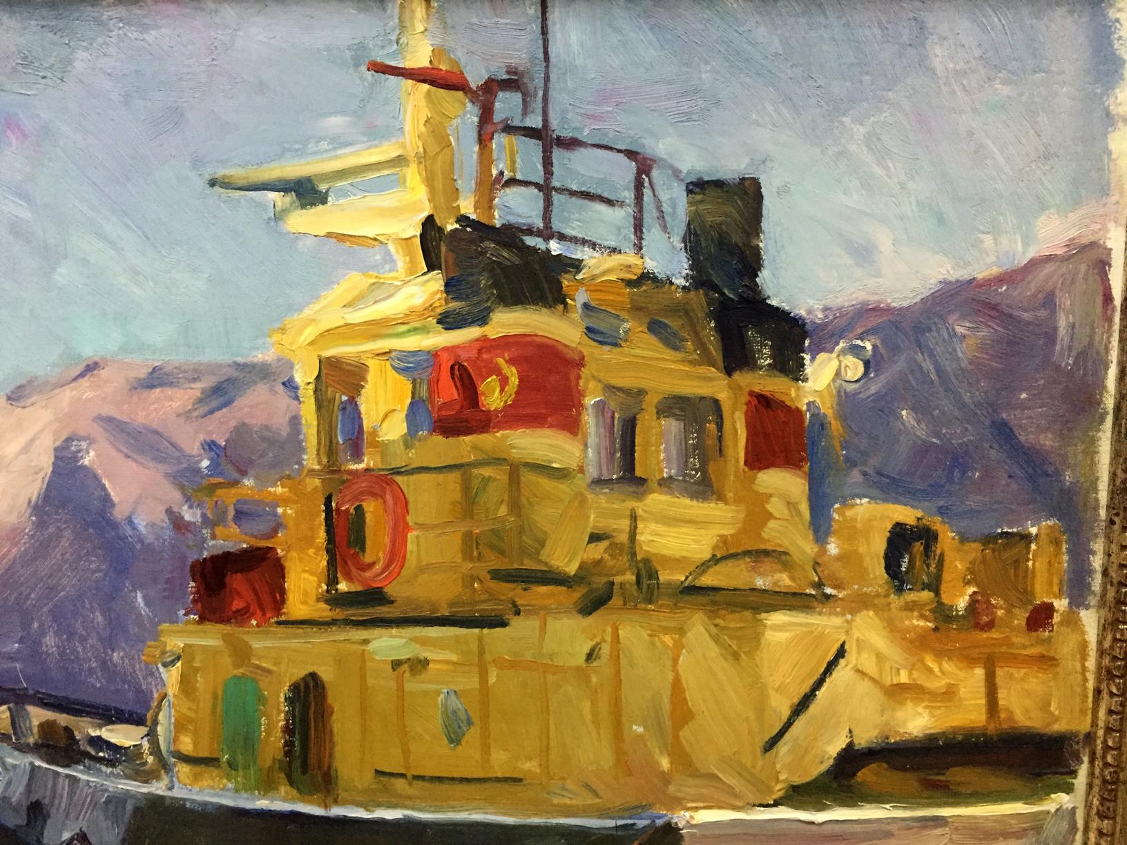 Melikhov Georgy Stepanovich's oil painting portrays a serene bay scene