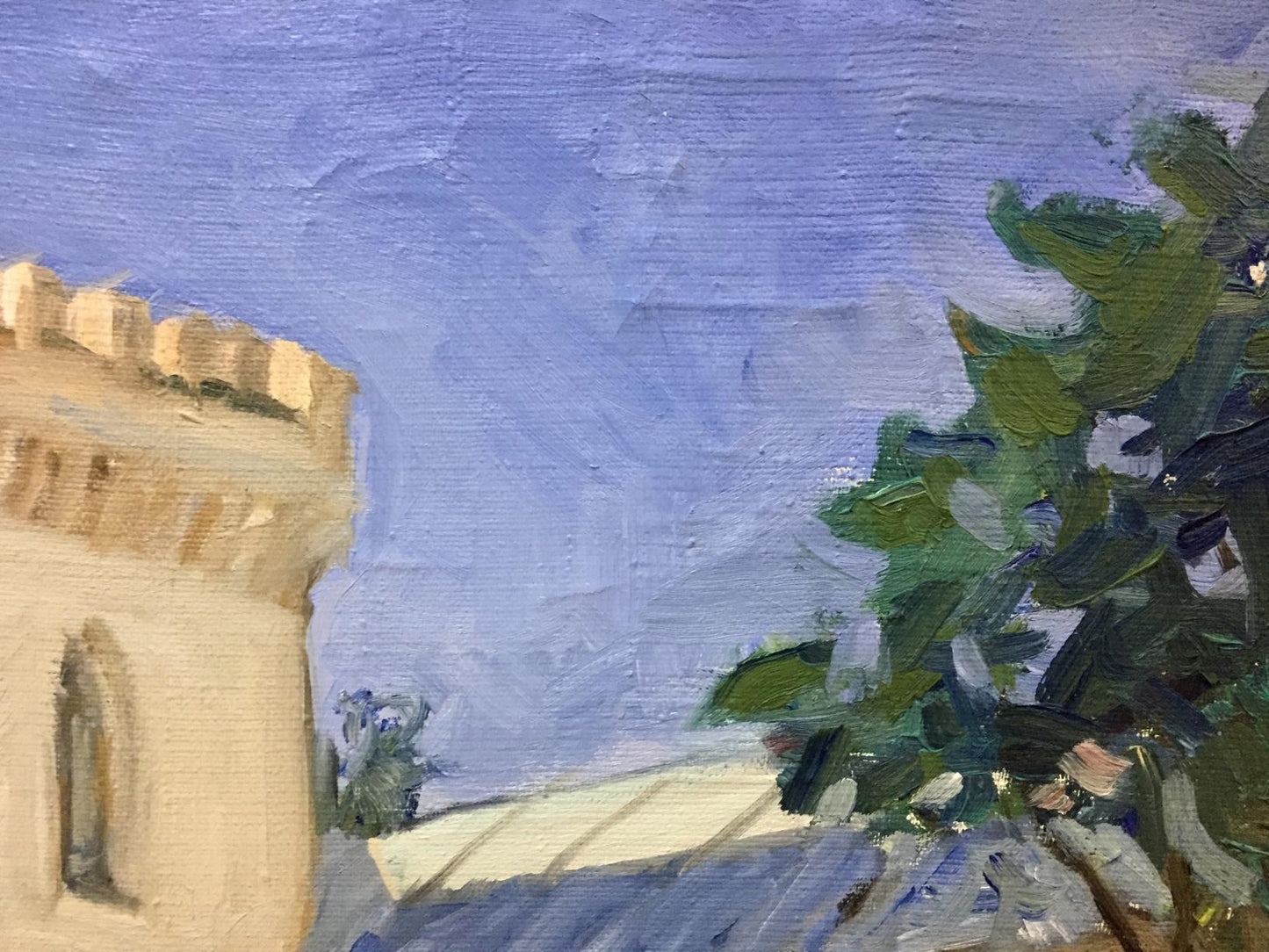 Oil painting by Sednev Melikhov Georgy Stepanovich: stone tower with crenellations