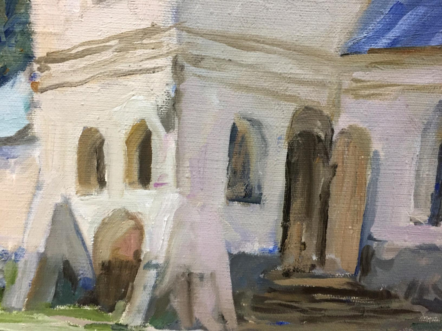 Oil painting by Sednev Melikhov Georgy Stepanovich of white stone building