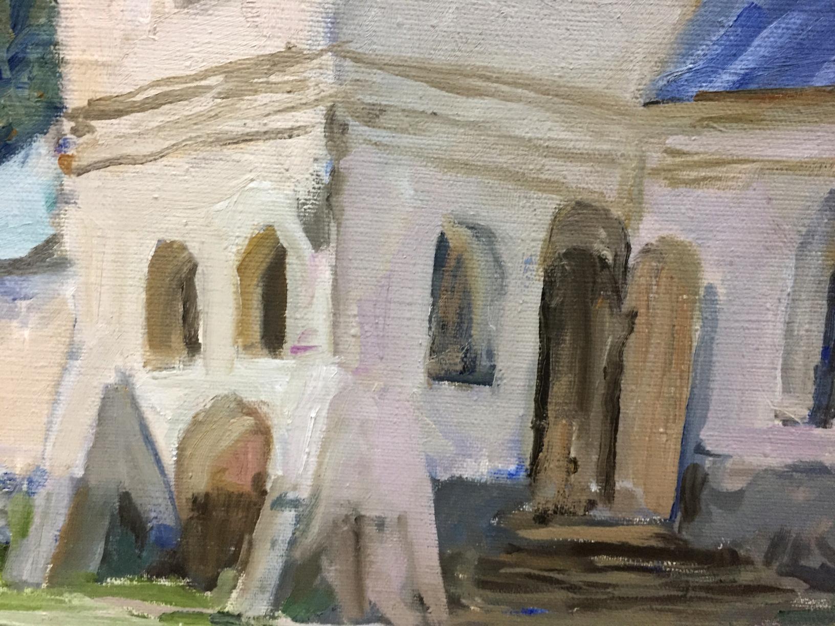 Oil painting by Sednev Melikhov Georgy Stepanovich of white stone building