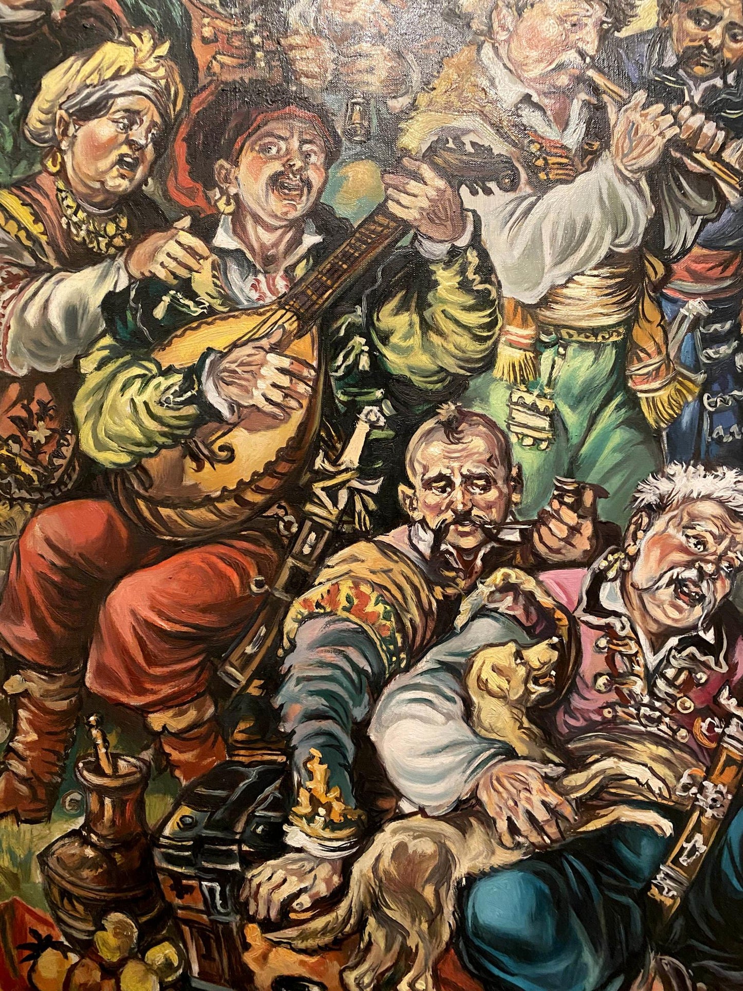 Vibrant oil painting Cossack fun by Alexander Arkadievich Litvinov