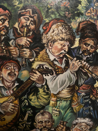 Oil painting Cossack fun by Alexander Arkadievich Litvinov