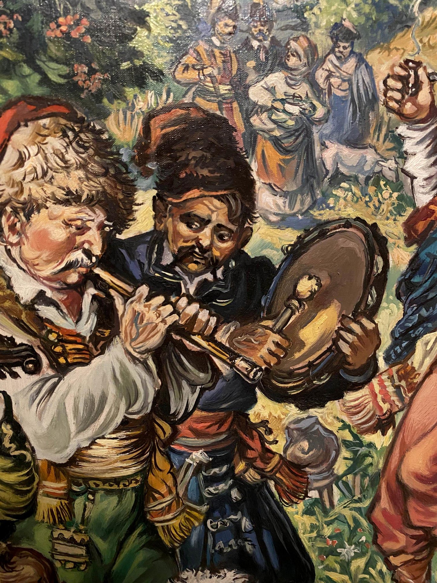 Vibrant oil painting Cossack fun by Alexander Arkadievich Litvinov