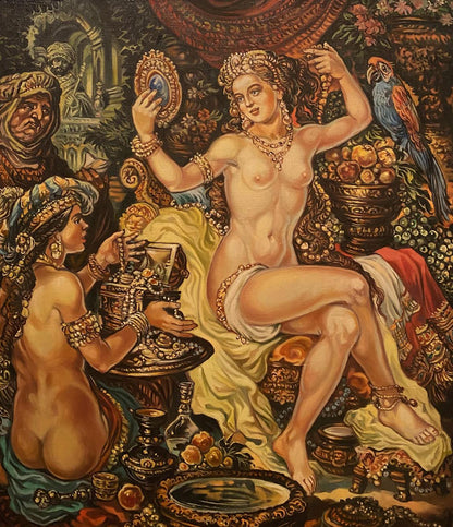 Oil painting of nude Bathsheba by Alexander Arkadievich Litvinov