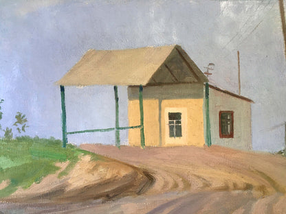 Impressionistic oil painting of small yellow house by Chernikov Vladimir Mikhailovich