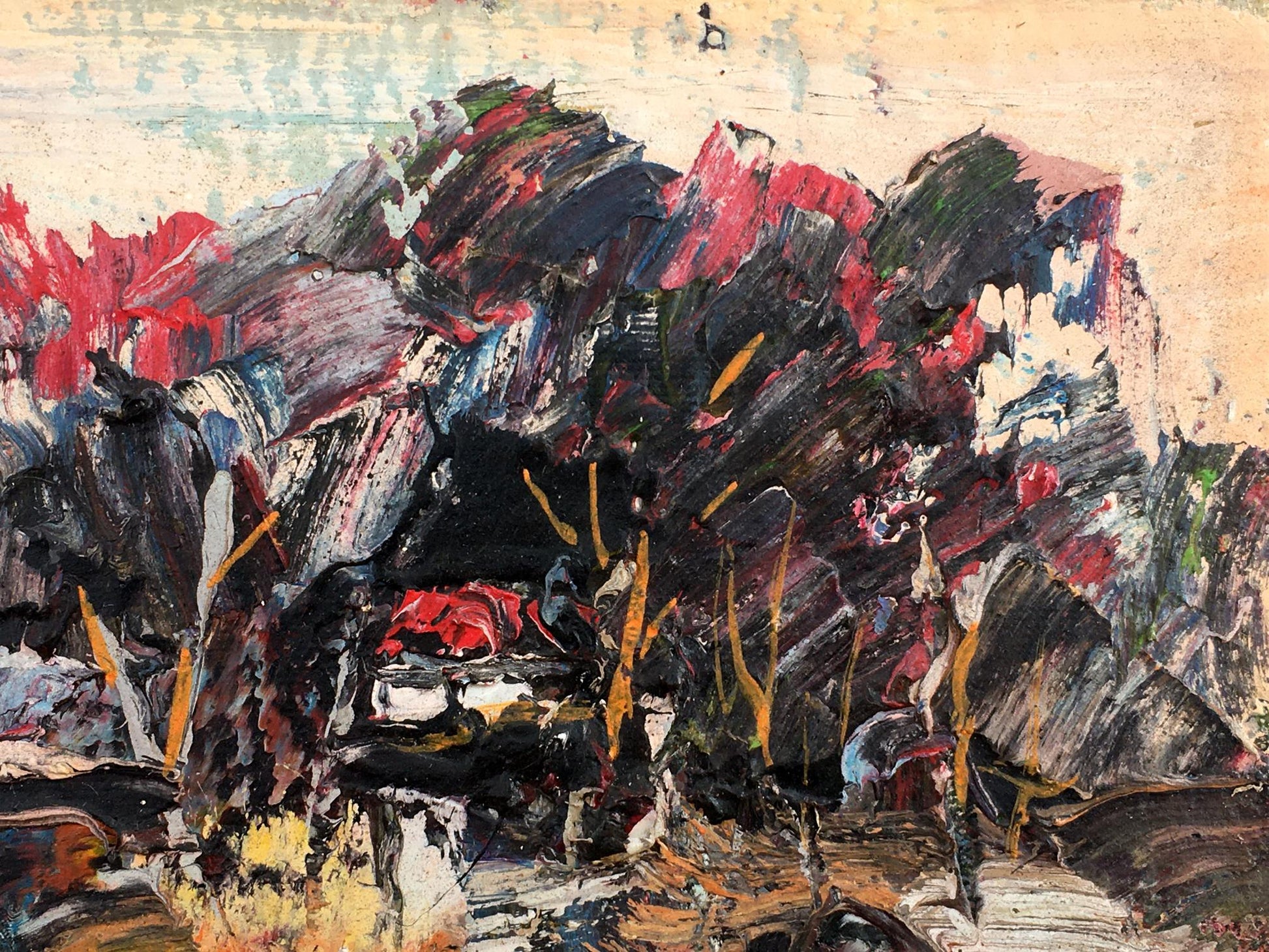 Abstract oil painting Village landscape Mazur Vladimir