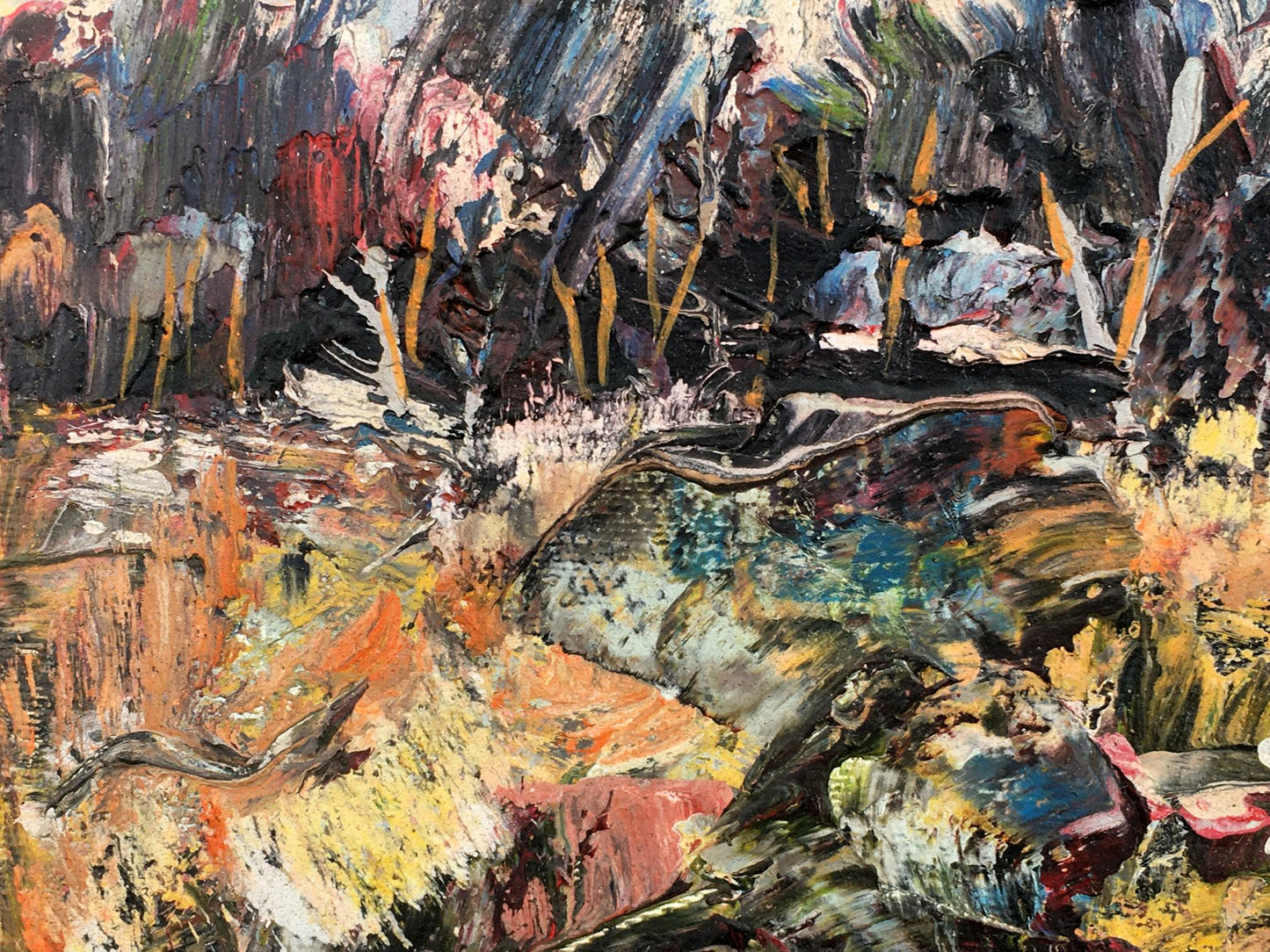 Abstract oil painting Rural Nature evening landscape Mazur Vladimir