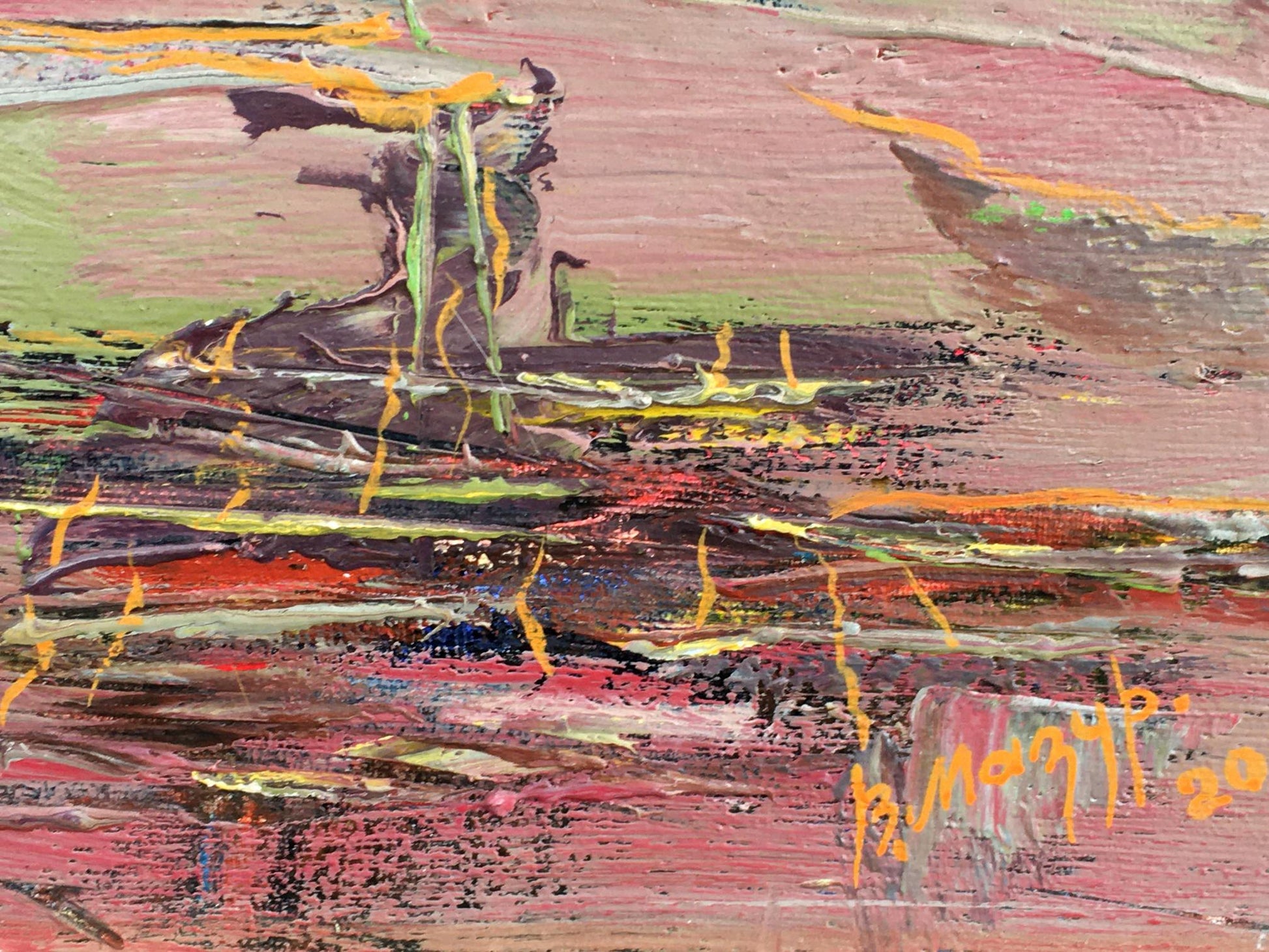 Abstract oil painting Evening Mazur Vladimir
