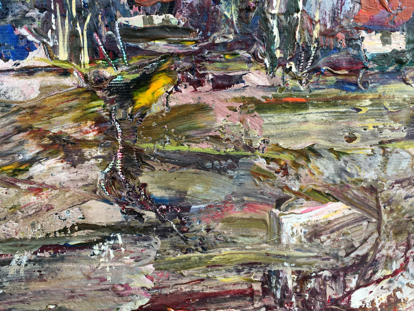 Abstract oil painting Village landscape Mazur Vladimir