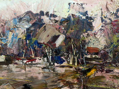 Abstract oil painting Rural Nature landscape Mazur Vladimir