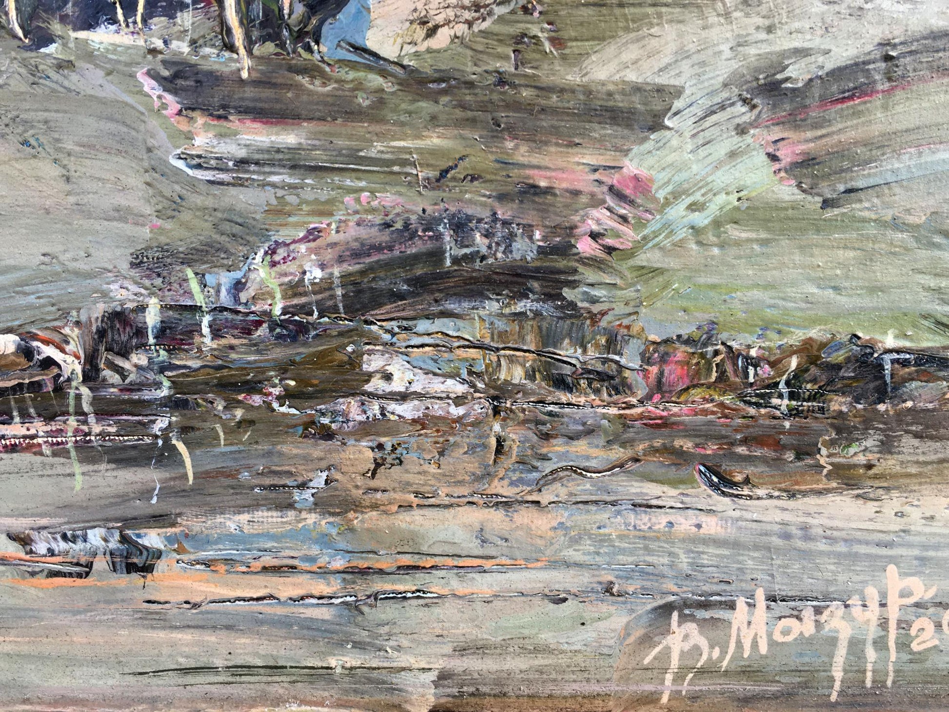 Abstract oil painting Forest Landscape Mazur Vladimir