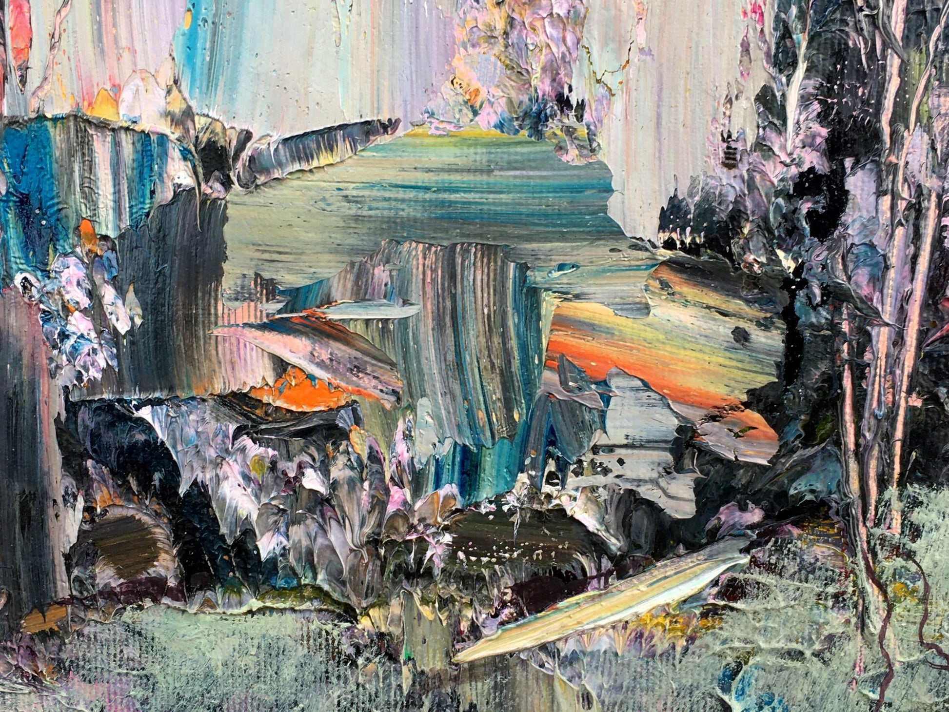 Abstract oil painting Nature Landscape rain Mazur Vladimir