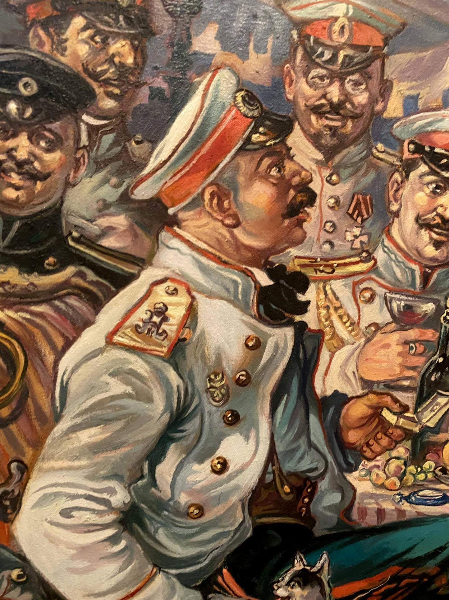 Oil painting by Alexander Arkadievich Litvinov 1904 of military officer