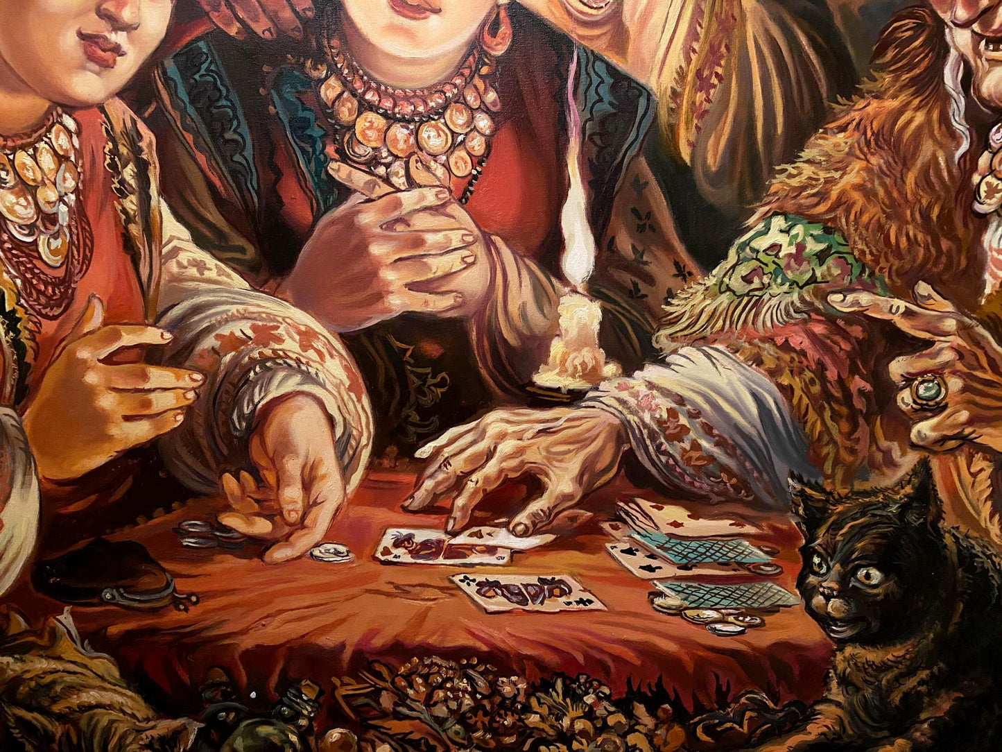 Oil painting Fortune Telling by Alexander Arkadievich Litvinov