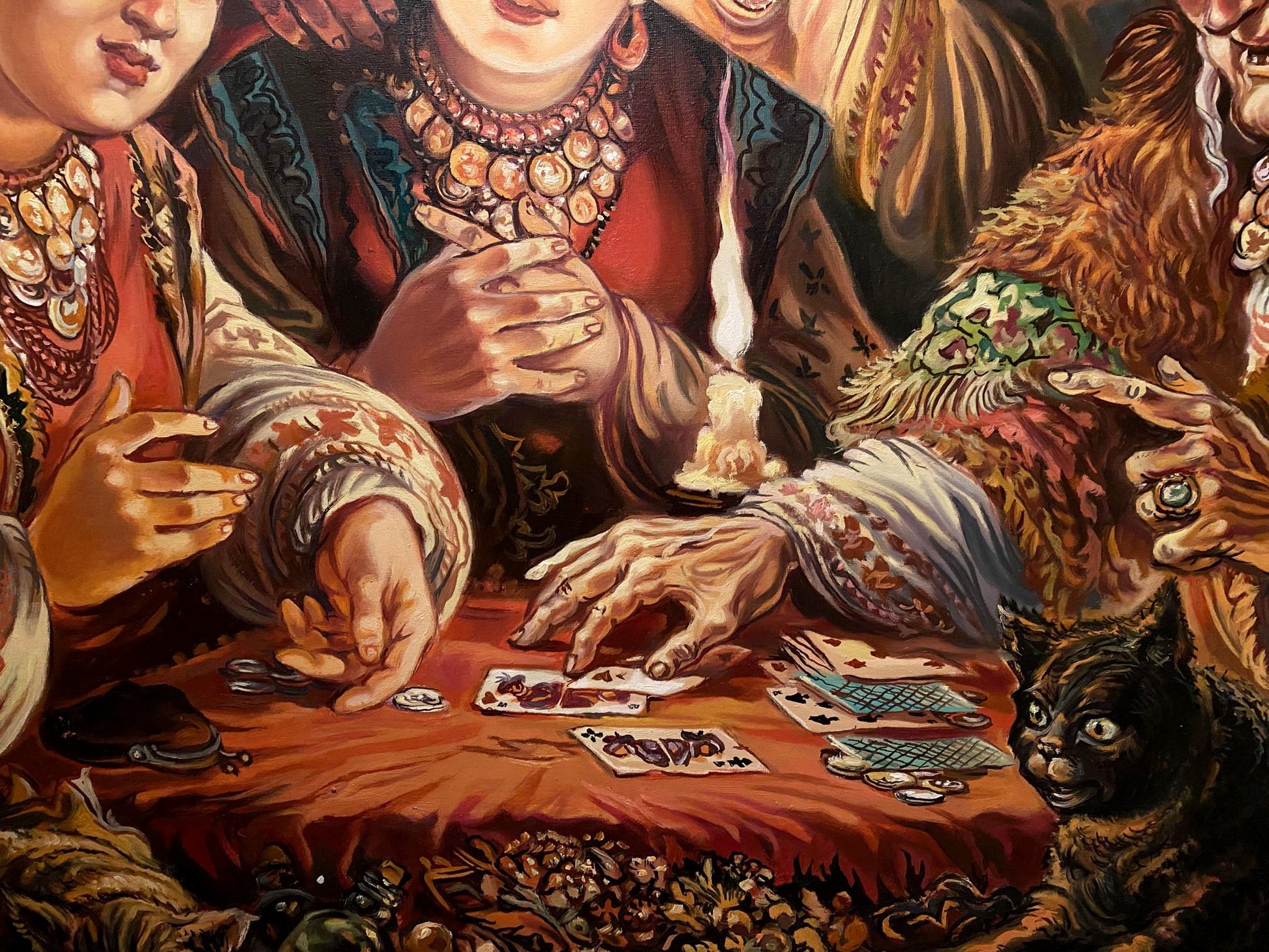 Oil painting Fortune Telling by Alexander Arkadievich Litvinov