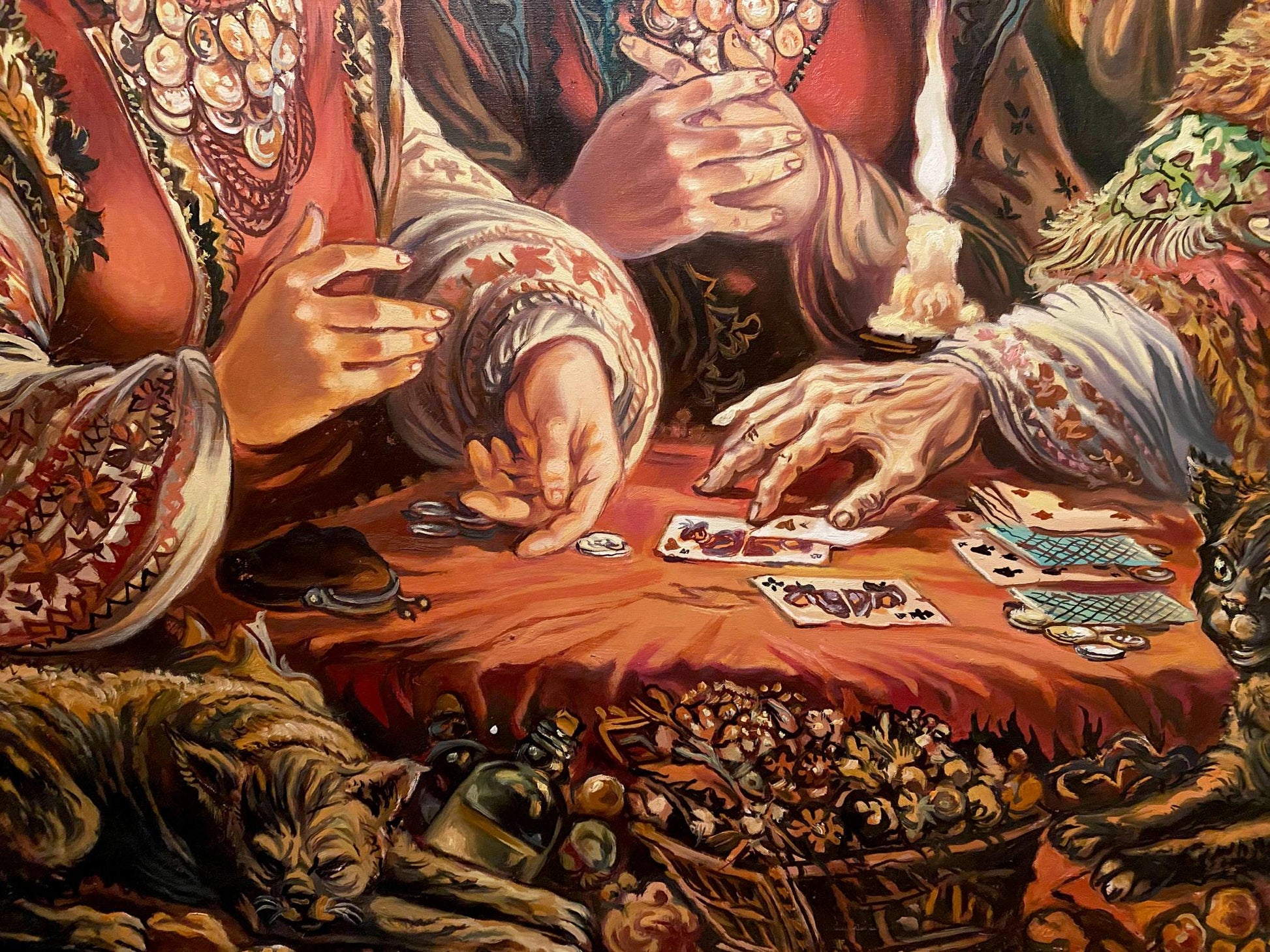 Oil painting Fortune Telling by Alexander Arkadievich Litvinov