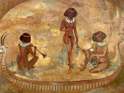 Abstract oil painting of ancient Egyptian mural by Zhukov Alexander Viktorovich