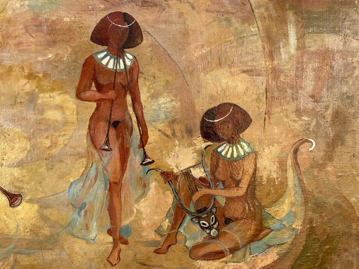 Abstract oil painting by Zhukov Alexander Viktorovich: Egyptian musicians mural