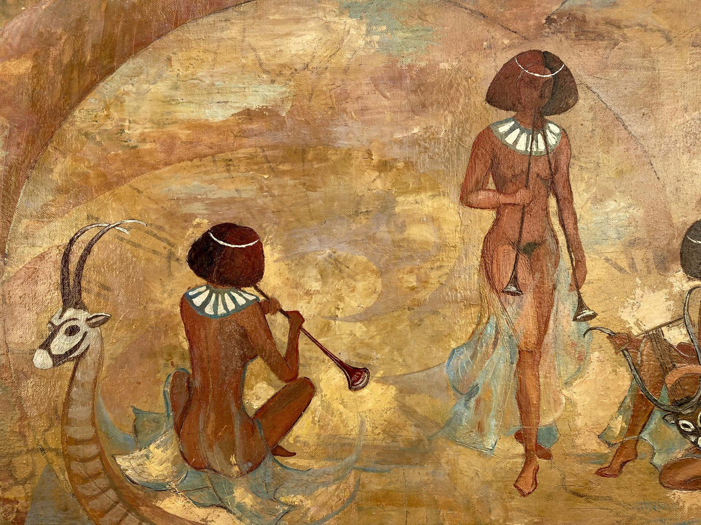 Ancient Egyptian mural abstract oil painting by Zhukov Alexander Viktorovich