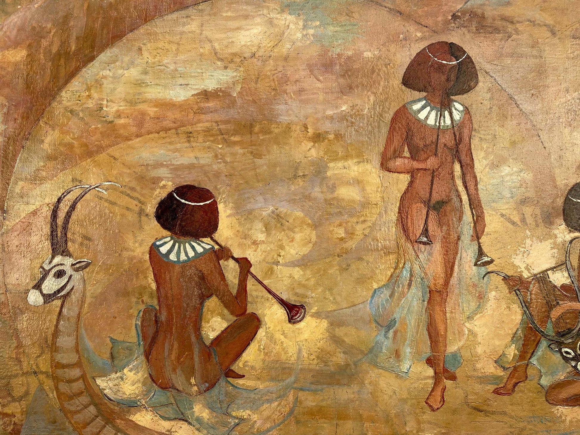 Ancient Egyptian mural abstract oil painting by Zhukov Alexander Viktorovich