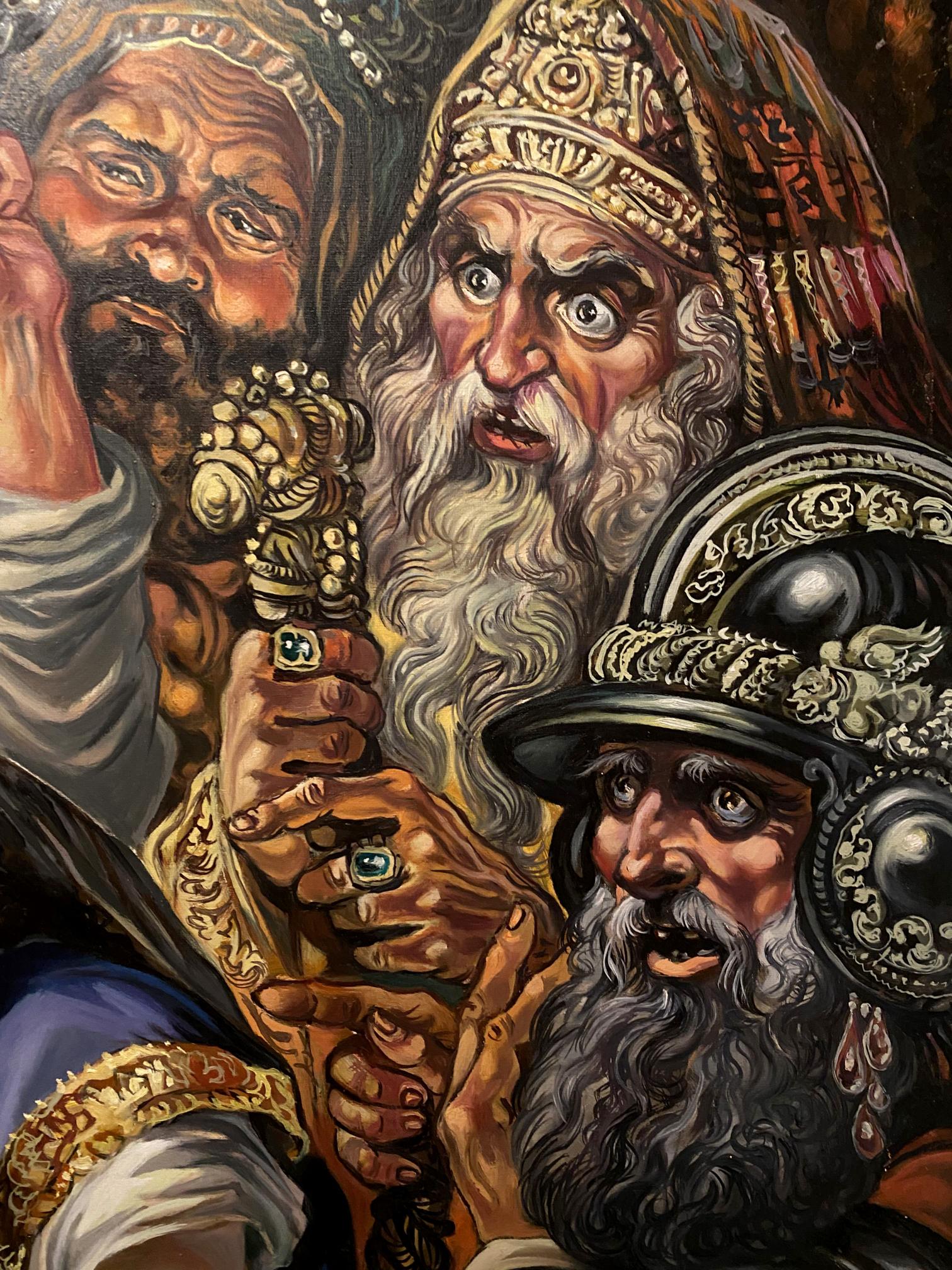Oil painting of Christ and sinner by Alexander Arkadievich Litvinov