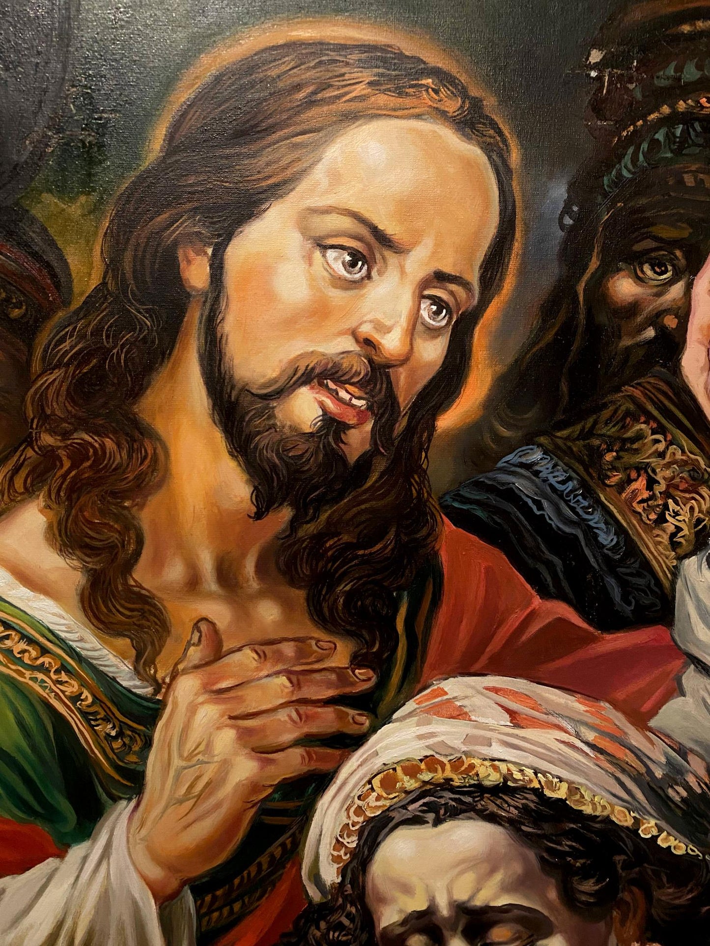 Oil painting of Christ and the sinner by Alexander Arkadievich Litvinov