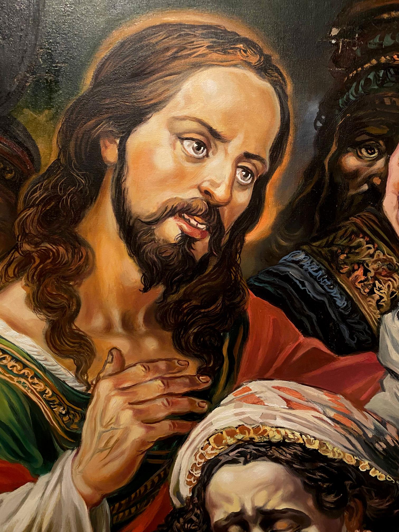 Oil painting of Christ and the sinner by Alexander Arkadievich Litvinov