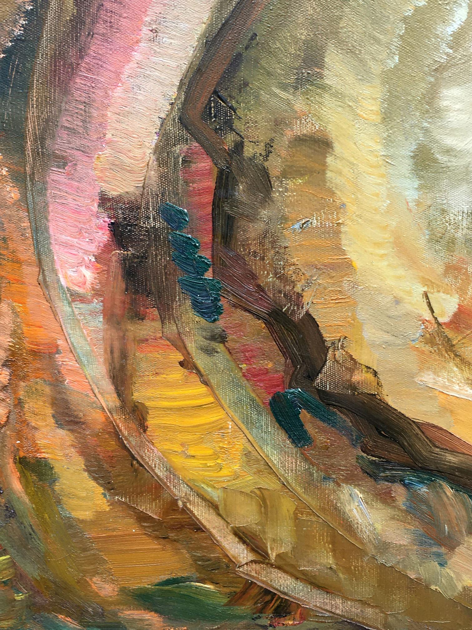 Social realism oil painting Land development Tsyun A in warm textured tones