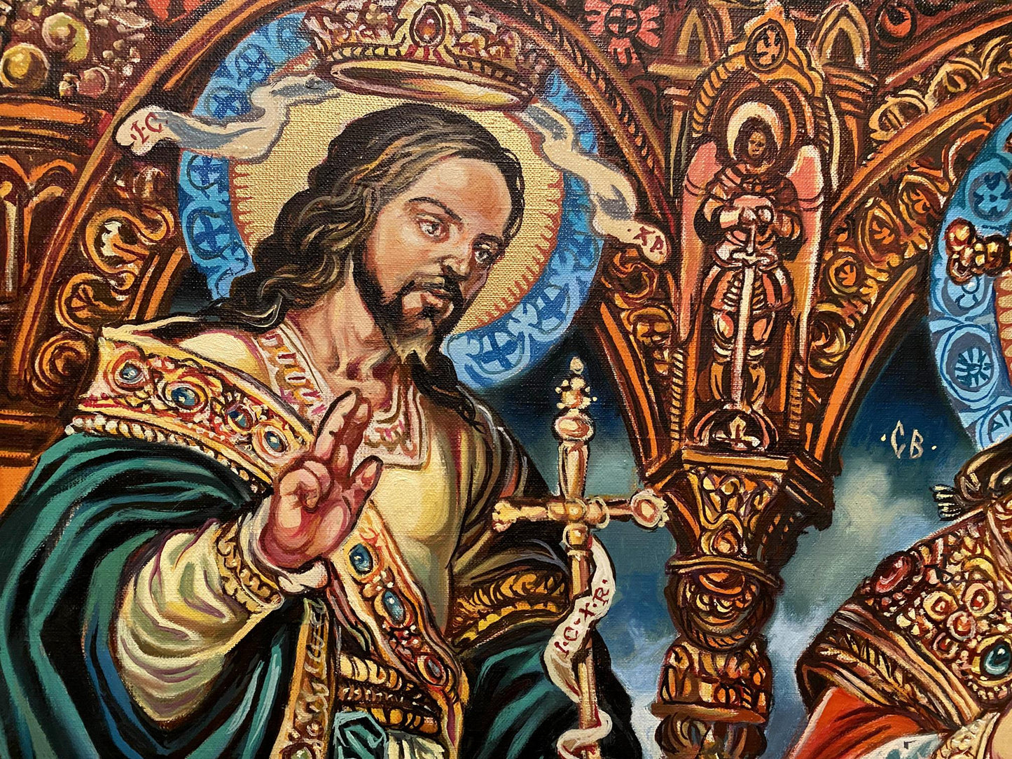 Oil painting of St. Nicholas by Alexander Arkadievich Litvinov
