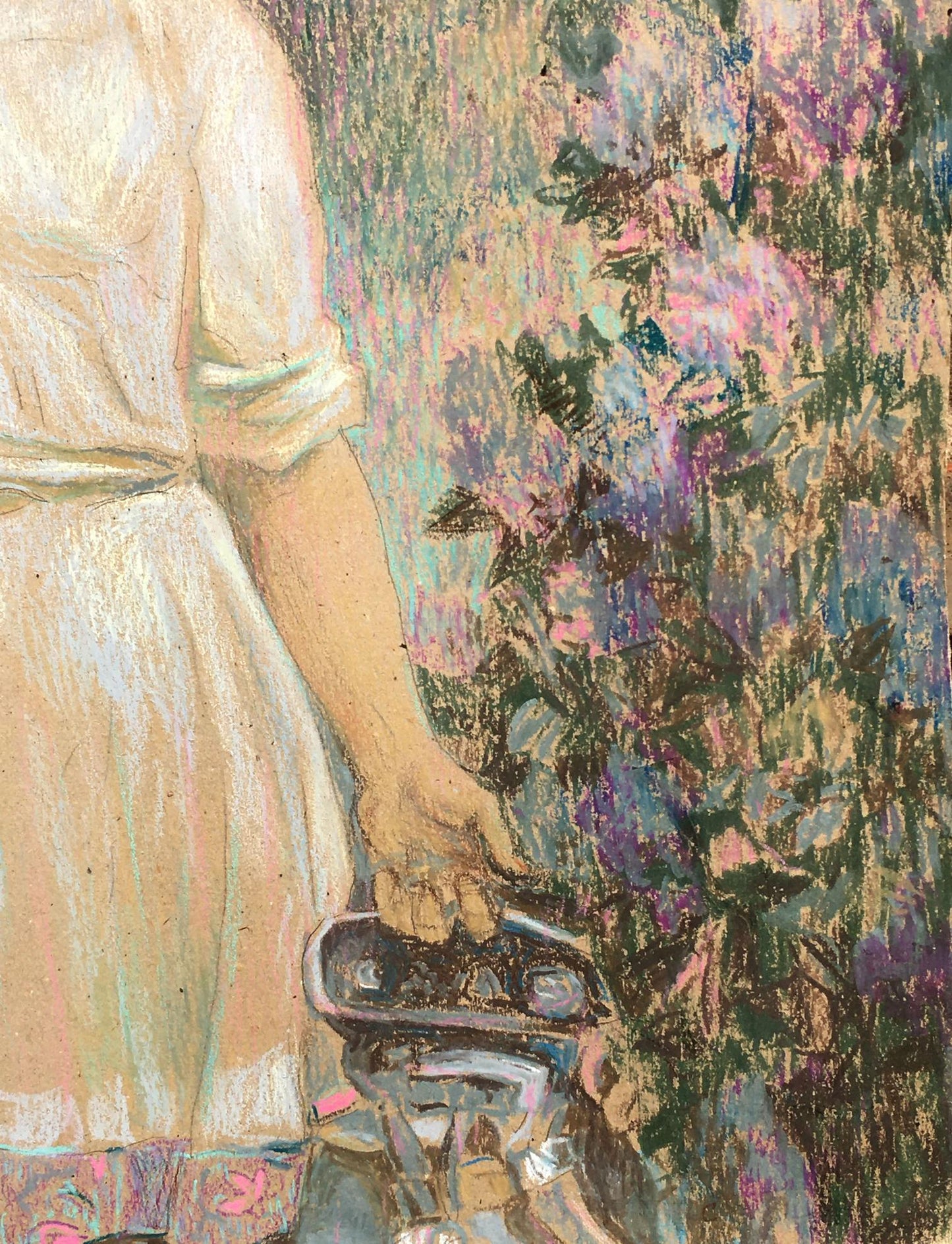 Vintage silver radio in Servetnik Stanislav Maryanovich milkmaid portrait painting