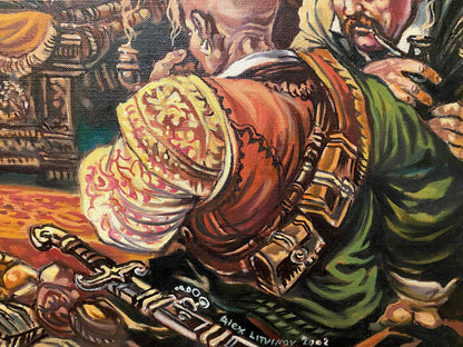 Oil painting of Hetman Mazepa and Karl XII by Litvinov