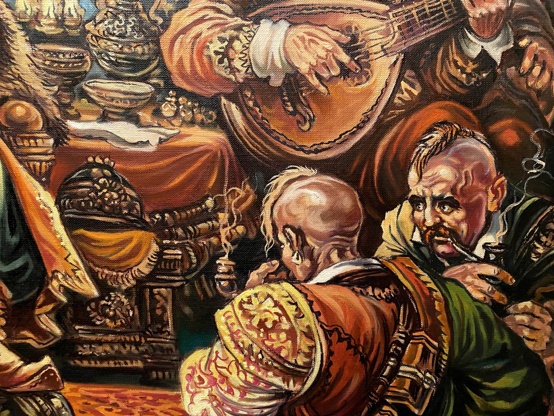 Oil painting of Hetman Mazepa and Karl 12 by Litvinov