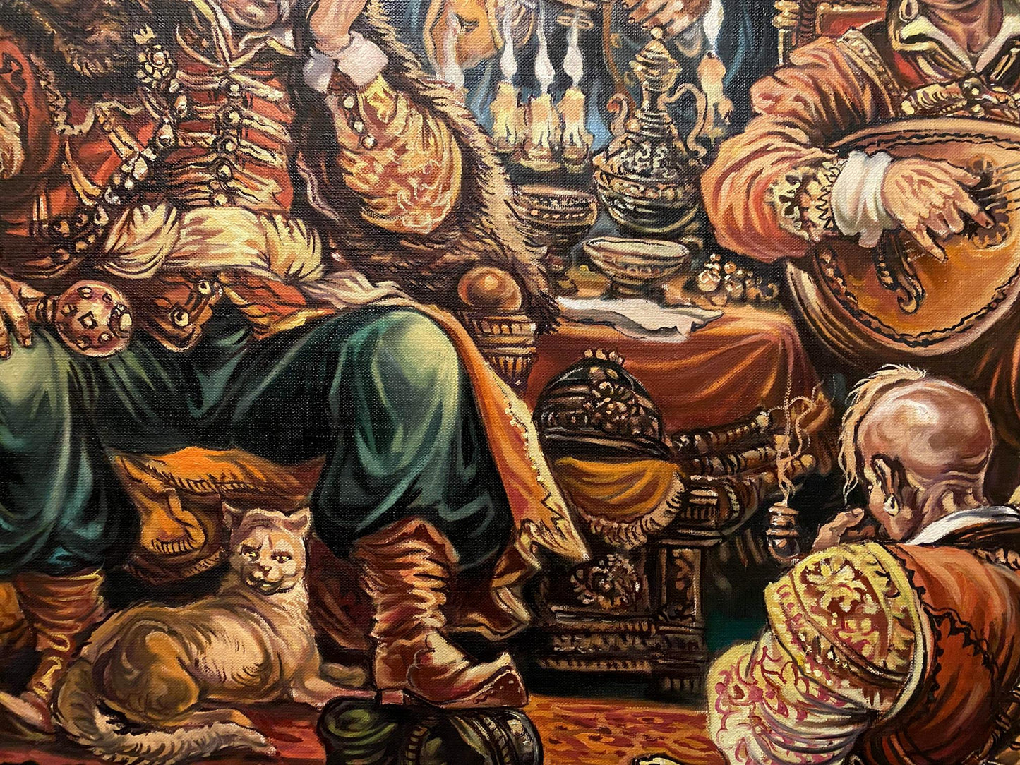 Oil painting of Hetman Mazepa and Karl XII by Litvinov